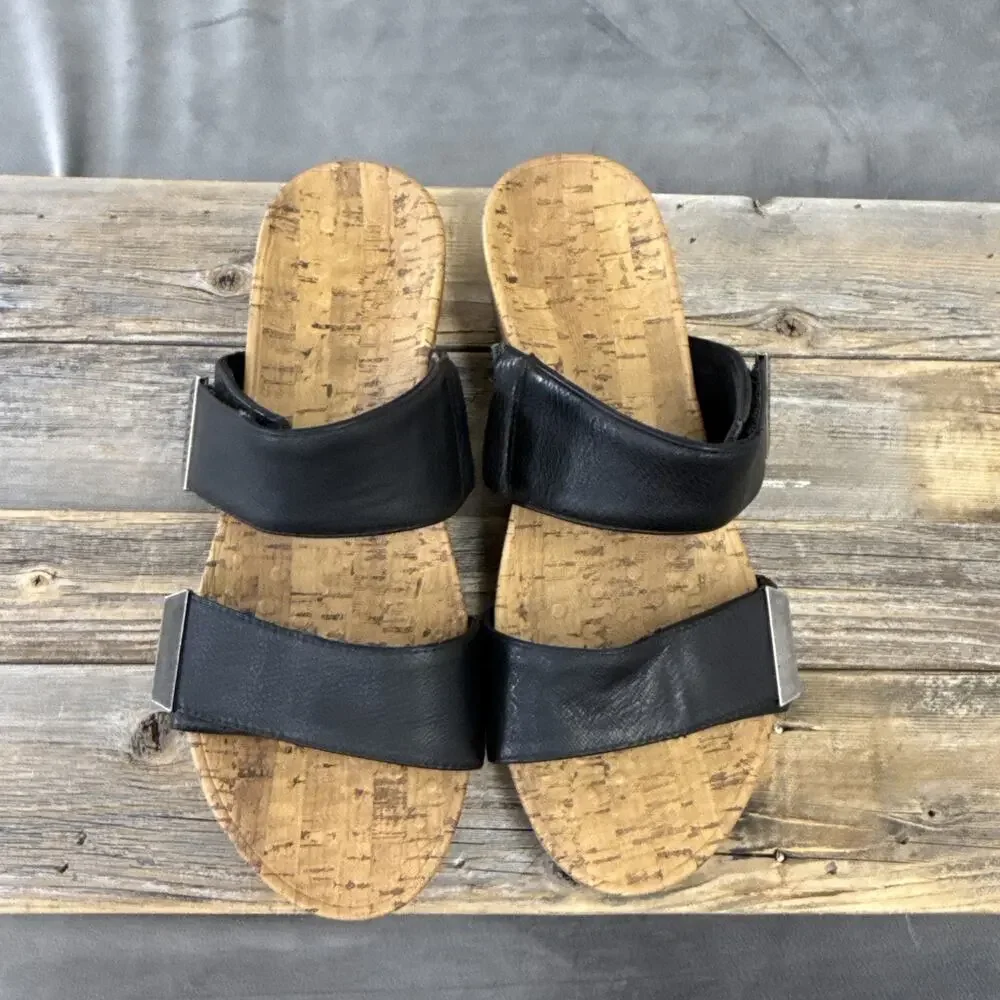 VIONIC Pepper Platform Wedge Sandals- Wide Strap/Black/Open Toe -Wmns Sz 9 Chrty